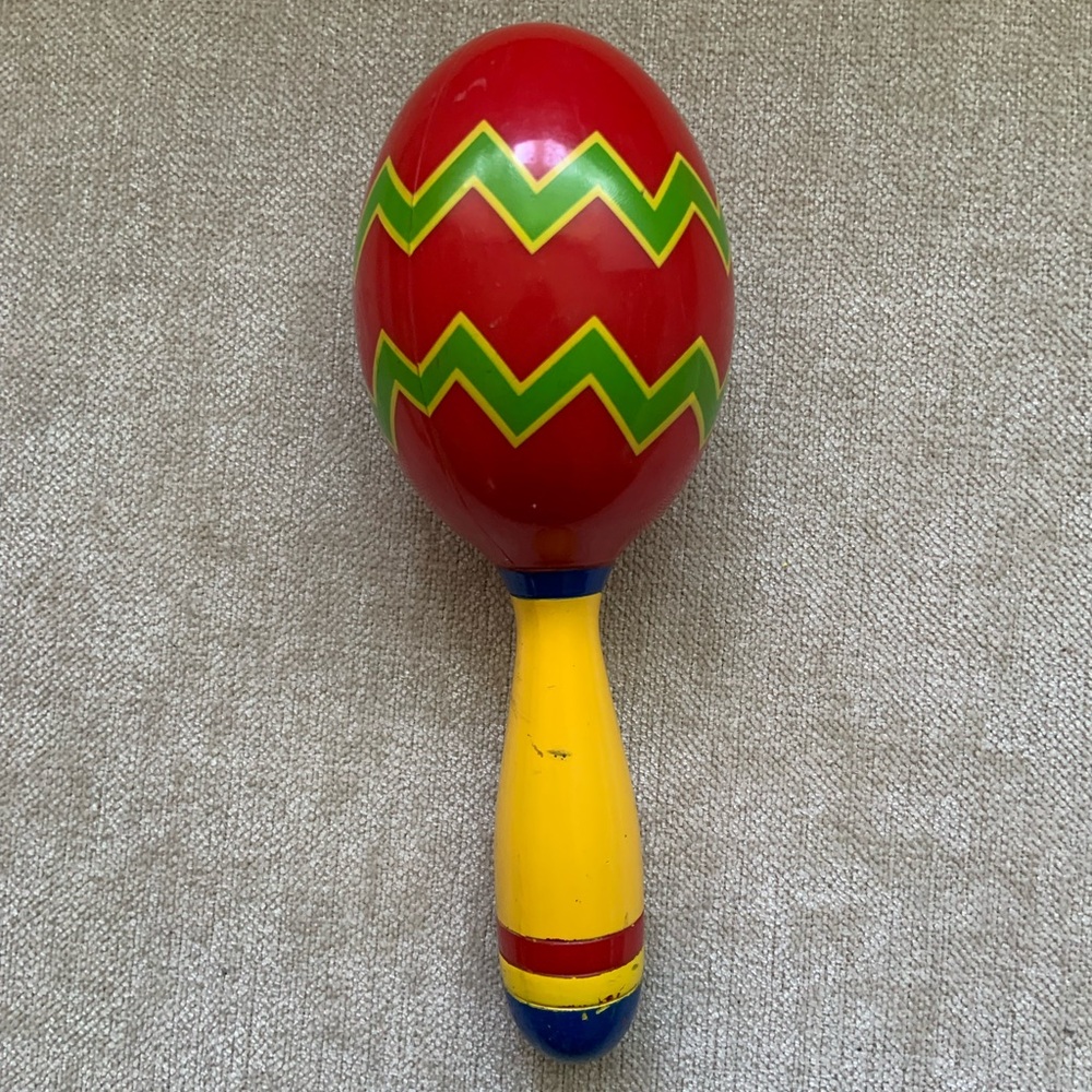 Vibrant Red and Yellow Maraca Toy for Kids
